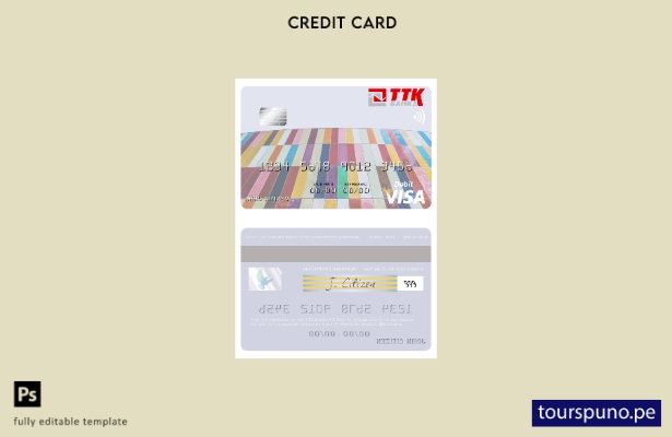 listo para imprimir plantilla de tarjeta de débito visa Macedonia TTK Banka AD S
